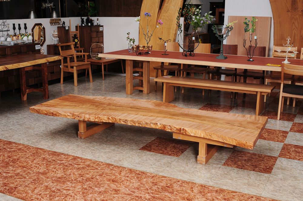 楽天市場】一枚板テーブル 一枚板 無垢 座卓 手作り 楓 かえで カエデ