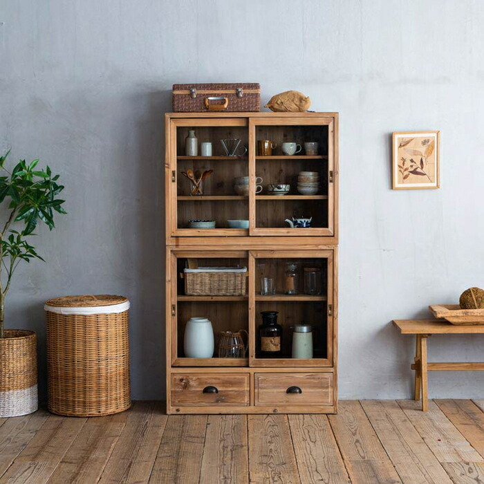 楽天市場】キャビネット サイドキャビネット サイドボード 食器棚