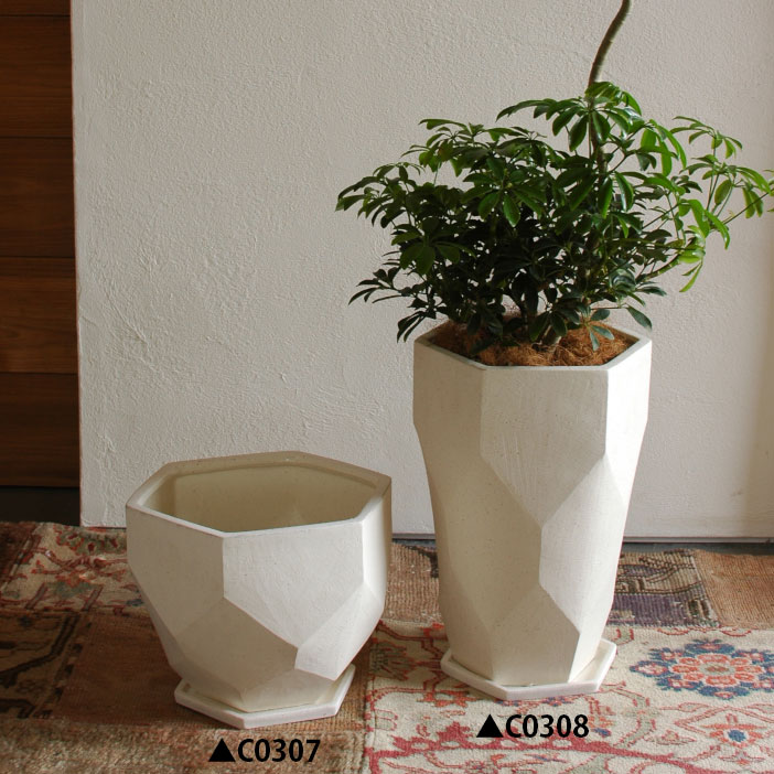 楽天市場】プランター おしゃれ 多面体 個性的 ホワイト 白 プランター