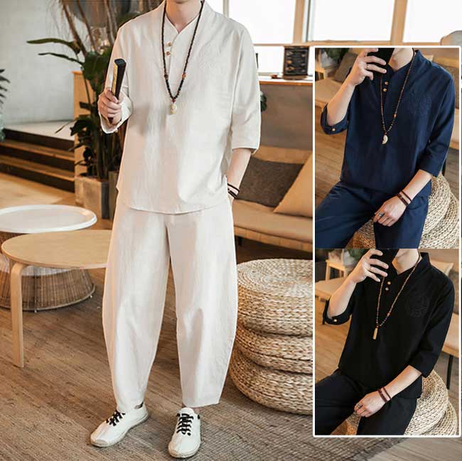 楽天市場】メンズ セットアップ 半袖Tシャツ＆シパンツ2点セット 綿麻