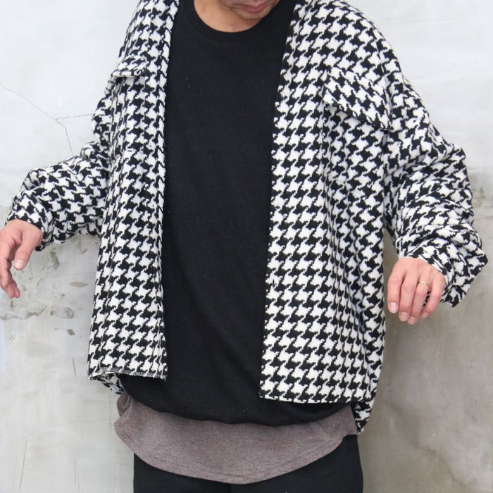楽天市場】再販 千鳥格子柄ビッグシャツジャケット メンズ 千鳥格子