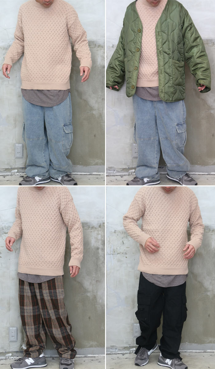 楽天市場】ハニカム編みニット メンズ 立体編みニット 立体ニット 3d