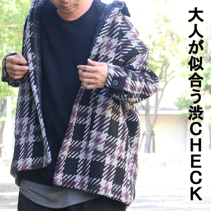 楽天市場】チェック柄ビッグジャケット メンズ ジャケット メンズ
