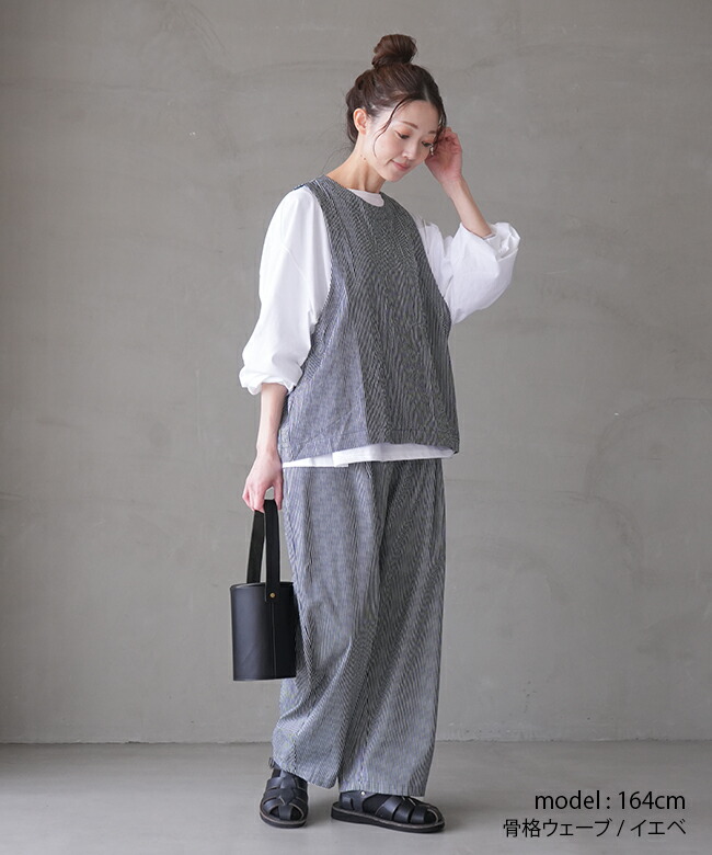 mizuiro ind クルーネックショートベスト チャコールグレー92番色