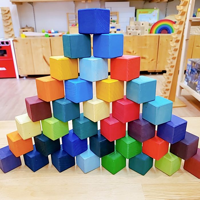 楽天市場】グリムス にじのキューブ 小 36pcs GM43110 Grimm'S 木の