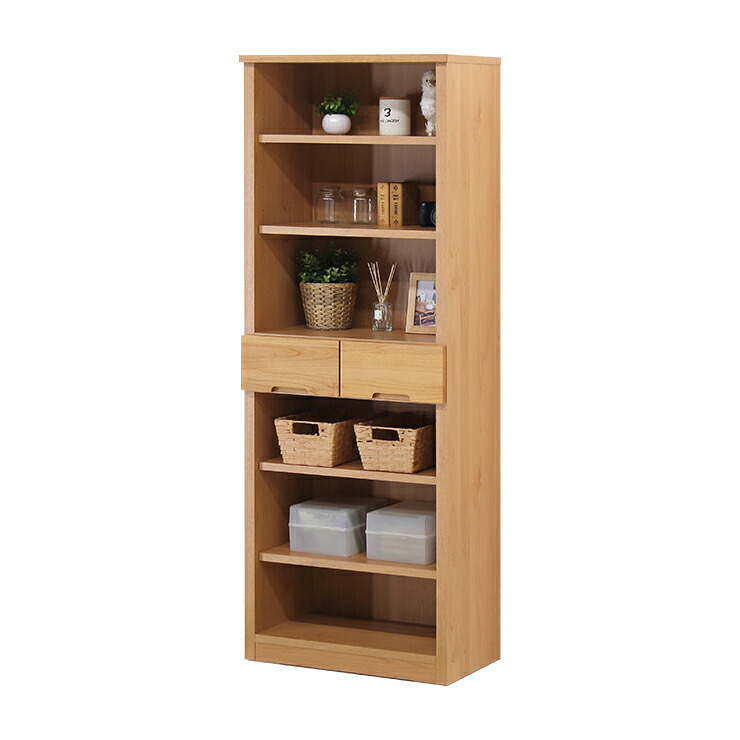 楽天市場】書棚 オープンラック 完成品 約幅60cm 引き出し付き ハイ