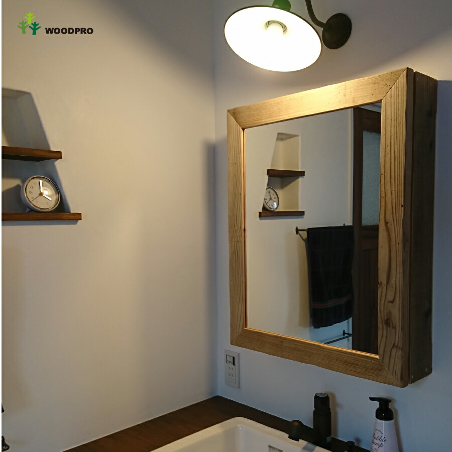 楽天市場】OLD ASHIBA（足場板古材） ミラーキャビネット Lサイズ 幅