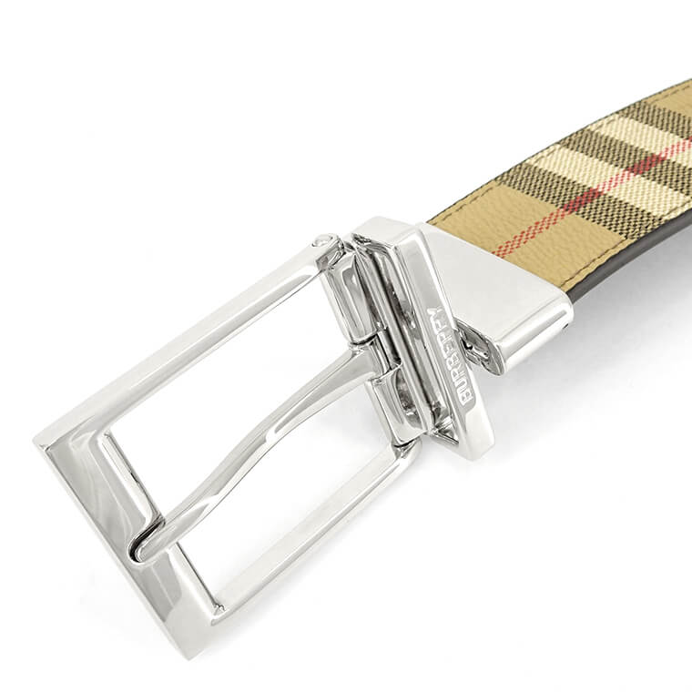 Burberry TBロゴバックルレザーベルトチェック柄 リバーシブル 楽天