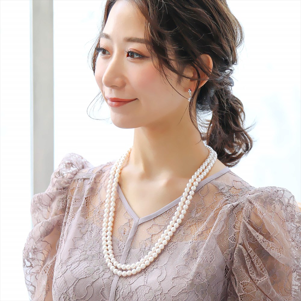 楽天市場】あこや真珠 ロングネックレス 7.0-7.5mm 60cm パール