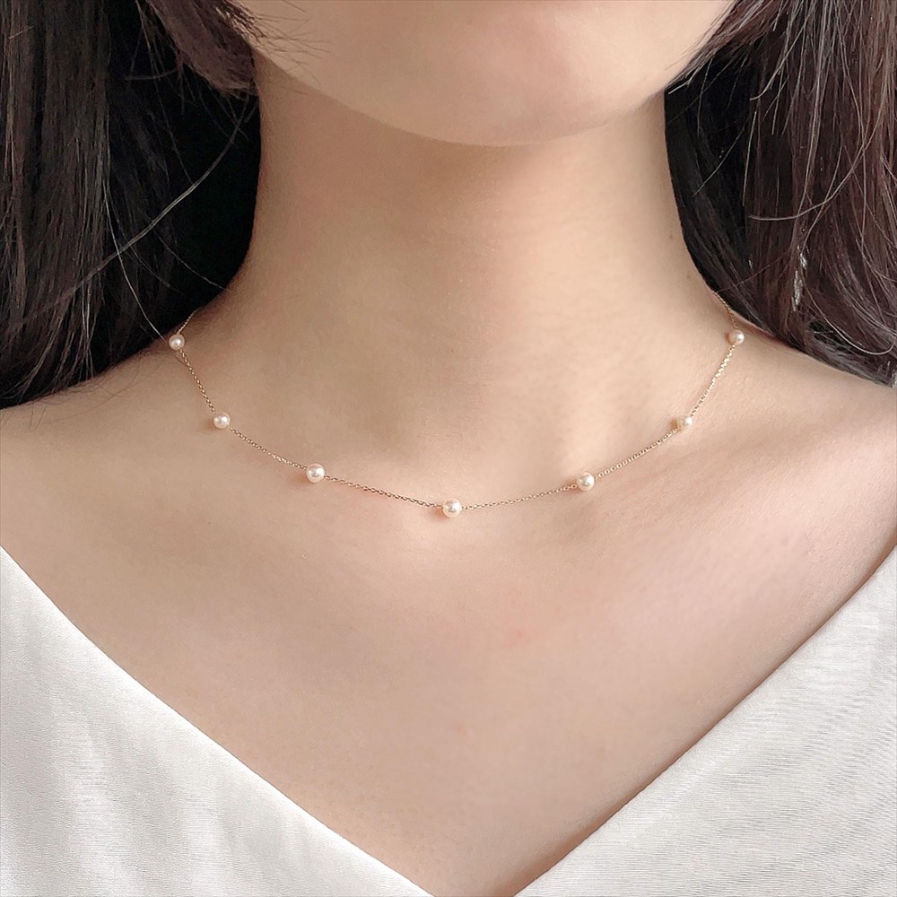 楽天市場】《enSTYLE》あこや真珠 ステーションネックレス 3.5-4.0mm