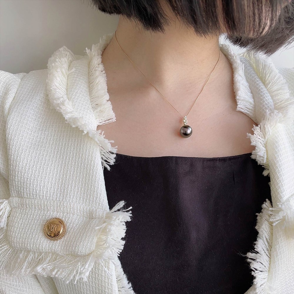 楽天市場】《Tahitian+》 タヒチ黒蝶真珠 ペンダントトップ 11mmUP