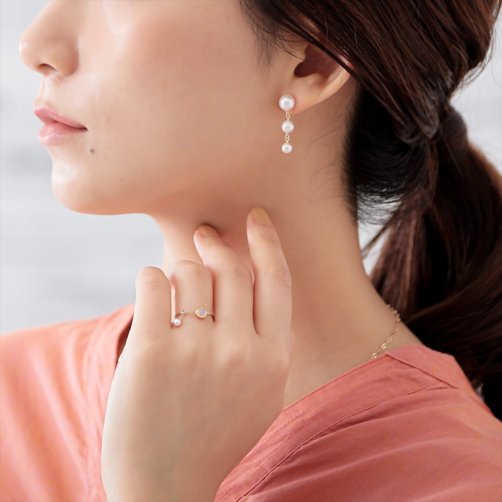 楽天市場】《Carina》あこや真珠 ピアス 4.5-7.5mm K18YG/K14WG パール