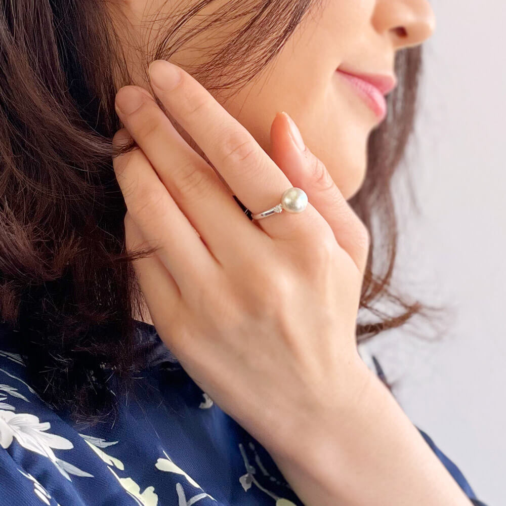 楽天市場】《LUXE》 あこや真珠 リング 9.0-9.5mm PT900 パール 指輪