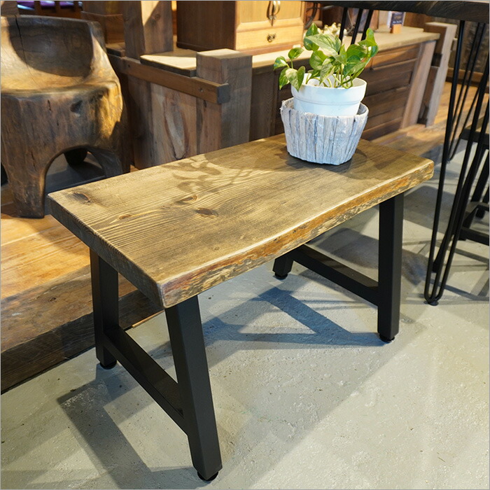 楽天市場】古材&アイアンのオシャレな雰囲気 古材 ベンチ ダイニング
