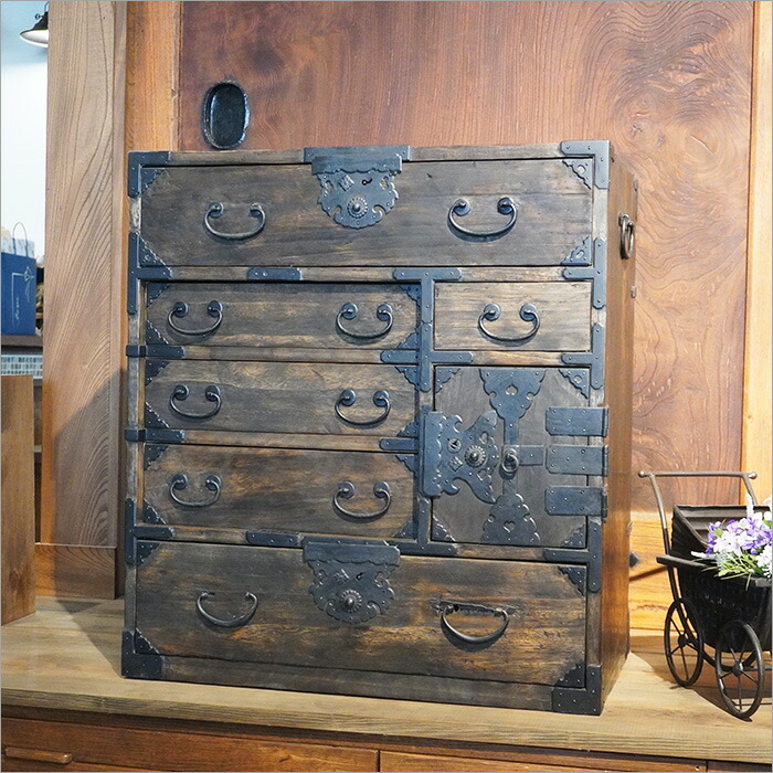 楽天市場】和箪笥 チェスト アンティーク 木製 レトロ 家具 飾り棚 桐