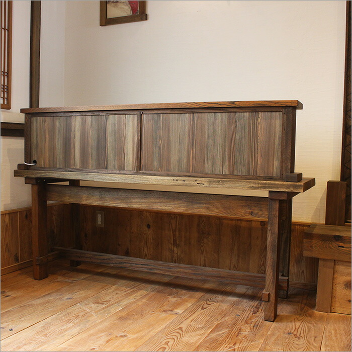 楽天市場】戦前の手彫り欄間×ケヤキ無垢古材 和風バーカウンター