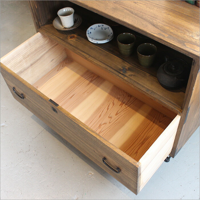 楽天市場】和箪笥 チェスト リメイク品 2段 幅88cm 奥行42cm