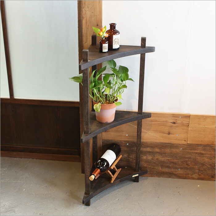 楽天市場】ナラ オーク材 コーナーラック 木製 おしゃれ ディスプレイ