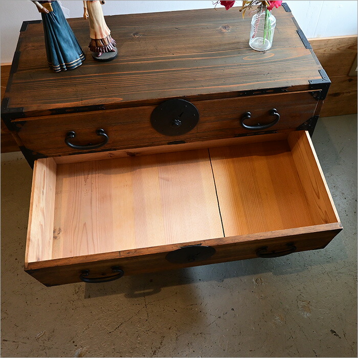 楽天市場】昭和初期 和箪笥リメイク 三段チェスト 幅83cm｜無垢材×鉄