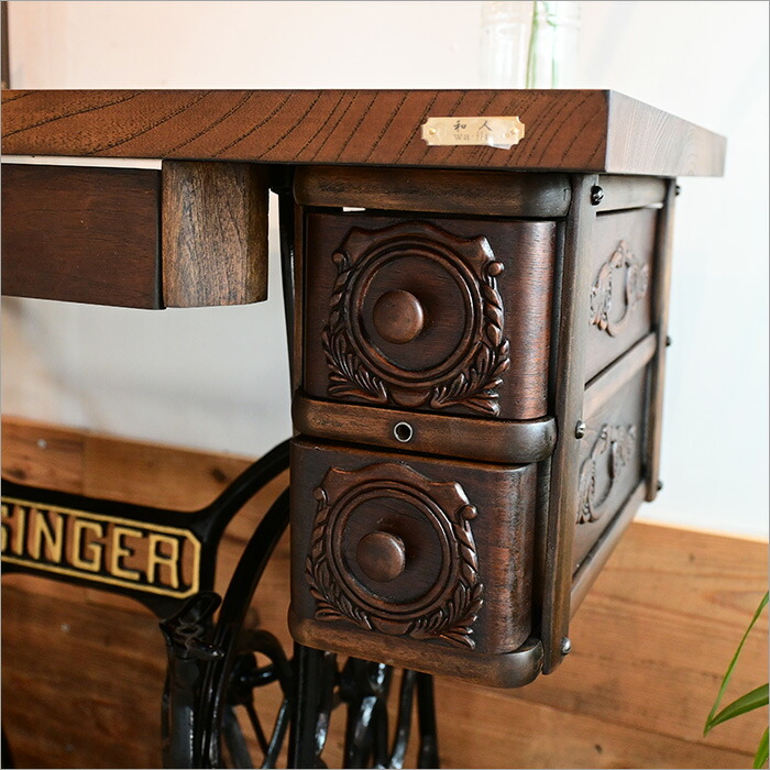 楽天市場】1点物 SINGER アンティークミシン台 リメイクデスク