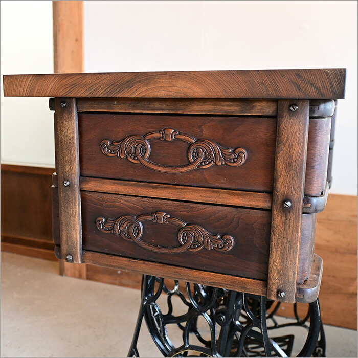 楽天市場】1点物 SINGER アンティークミシン台 リメイクデスク