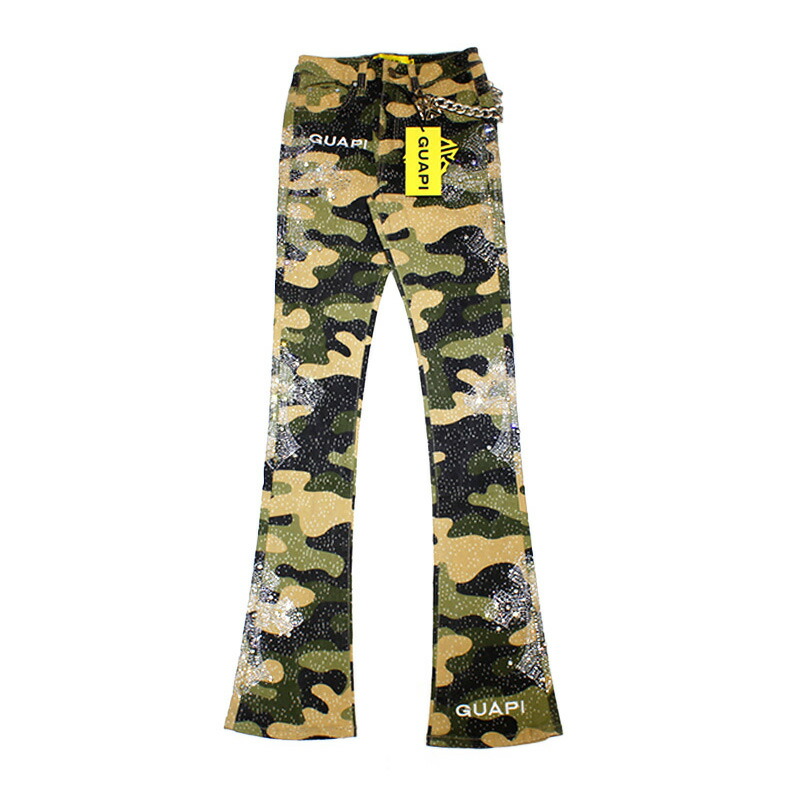 楽天市場】GUAPI グアピ フレアデニムパンツ メンズ ロング丈 迷彩