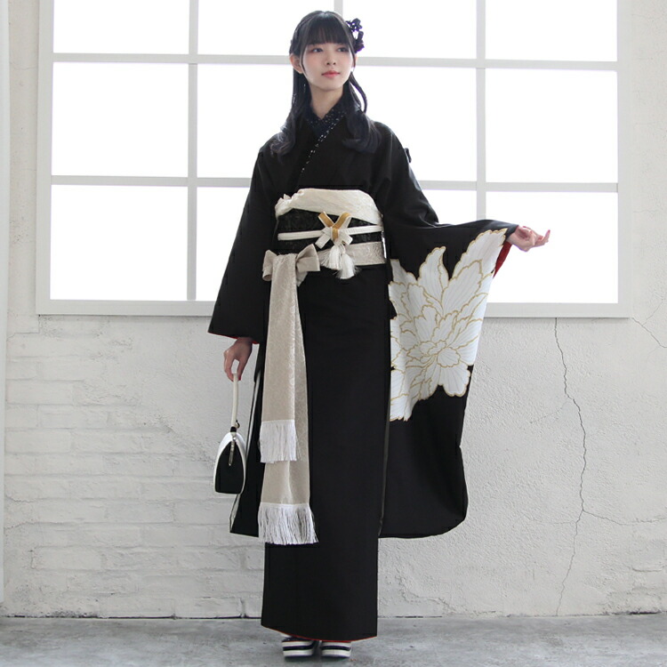 楽天市場】最大20日間レンタル 振袖 レンタル 成人式 黒 1月 黒地に