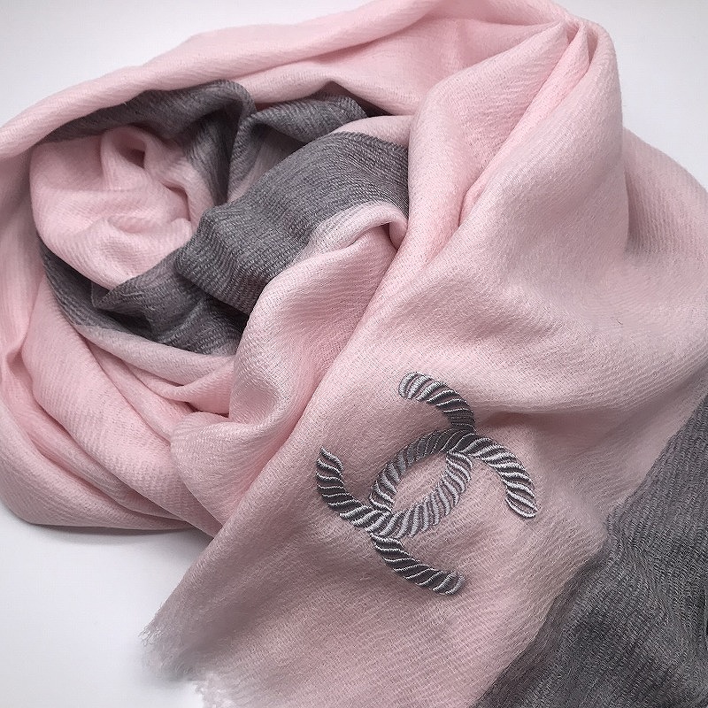 CHANEL ピンク・アイボリーグラデーション ストール CHANEL ピンク