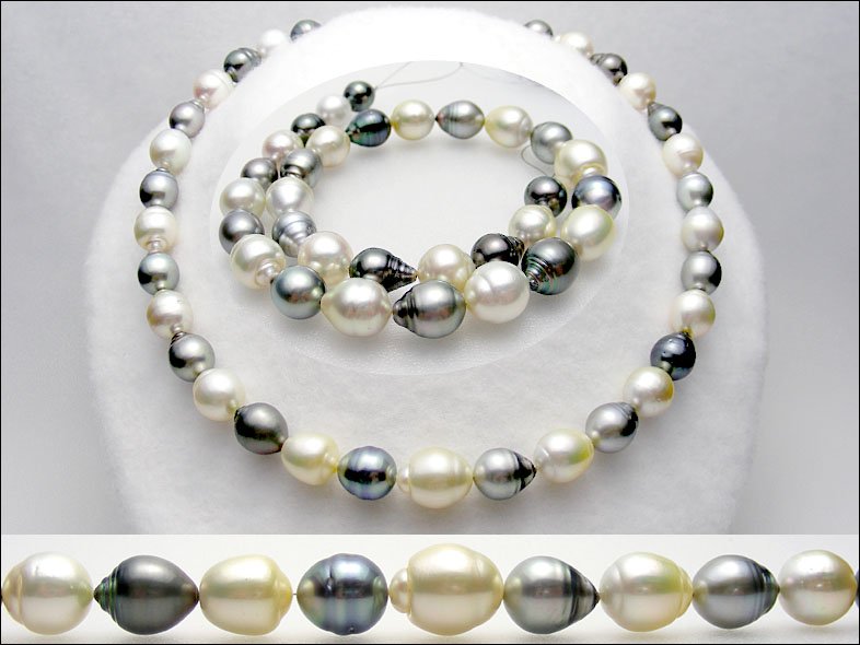 楽天市場】味のある南洋バロックパール マルチカラーネックレス