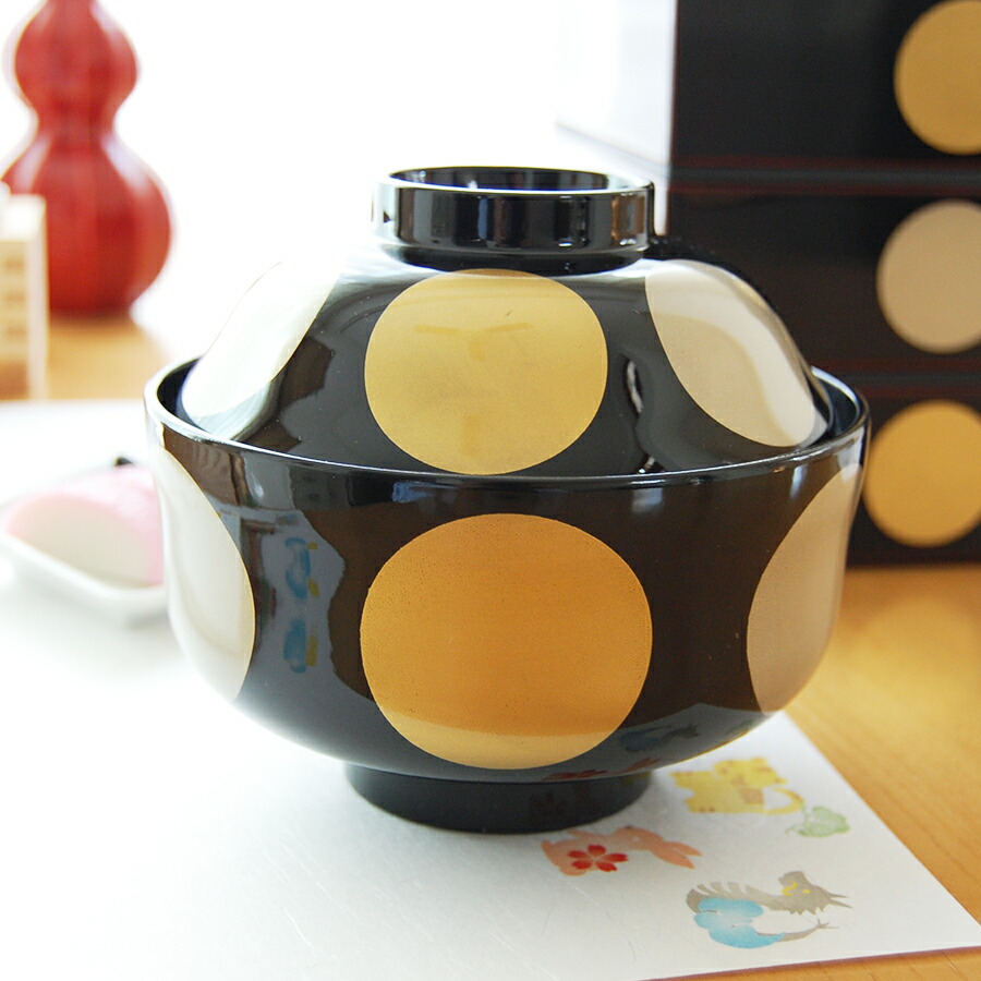 楽天市場】越前塗 ひさご雑煮椀 日月 黒 漆器 お雑煮用 お雑煮 お椀