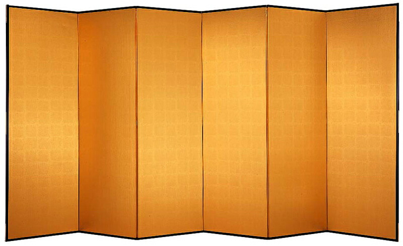 楽天市場】国産 【送料無料】金屏風 6尺6曲 SLタイプ 新洋金絹目金紙