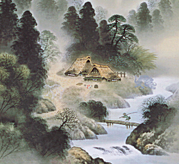 楽天市場】掛け軸 掛軸（かけじく）販売店開運四神山水（中島 洋介