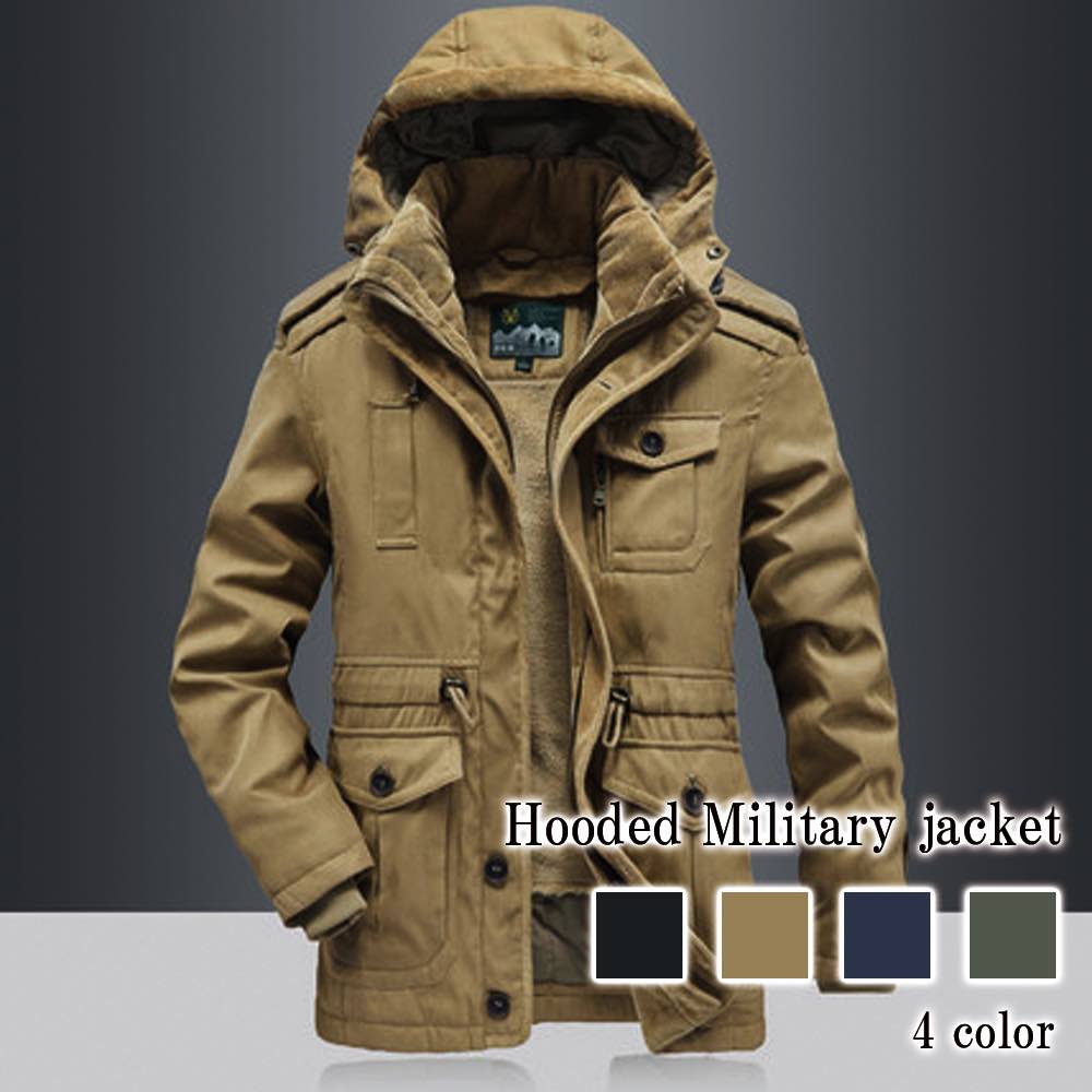 楽天市場】ブルゾン メンズ フード付きミリタリージャケット ウェア