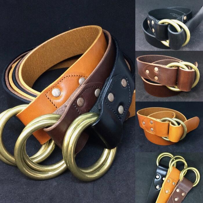 楽天市場】【Wリングベルト】 栃木レザーベルト 40ミリ幅 ダブルリング