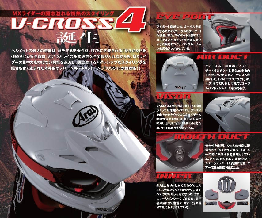 楽天市場】Arai アライ V-CROSS4 [V-クロス4 黒] ヘルメット オフ