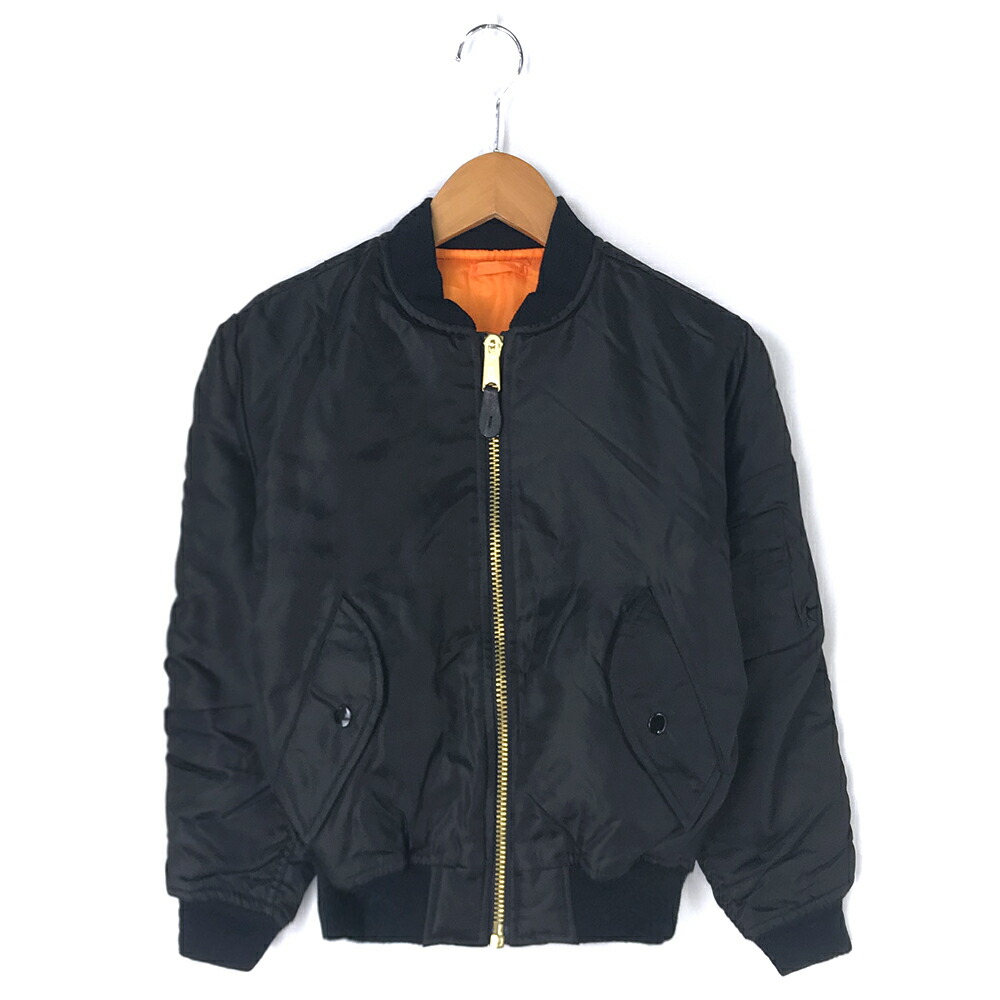 楽天市場】MA-1 ブラック アウター ボンバージャケット ブルゾン 防寒