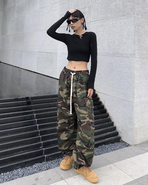 楽天市場】迷彩柄 カーゴパンツ ダンス 衣装 レディース ウエストゴム