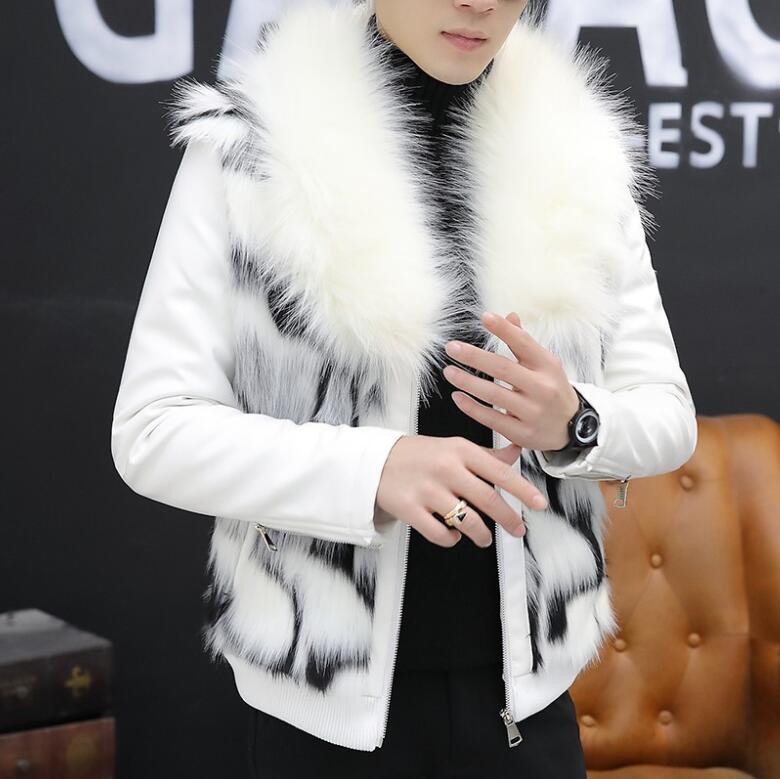 楽天市場】M~3XL ファージャケット メンズ フェイクレザージャケット