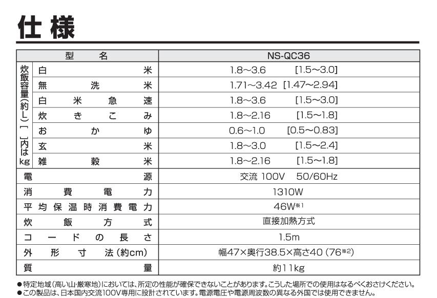 楽天市場】象印マホービン 業務用マイコン炊飯ジャー NS-QC36 2升炊き