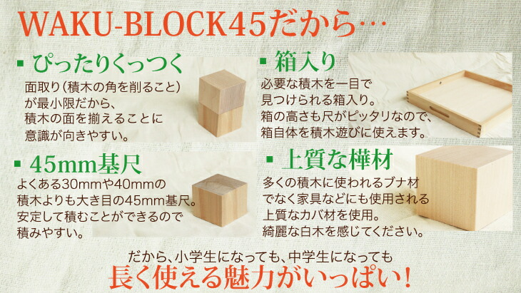 楽天市場】WAKU-BLOCK45 HG1 【予約・納期は数カ月】 童具館 積み木