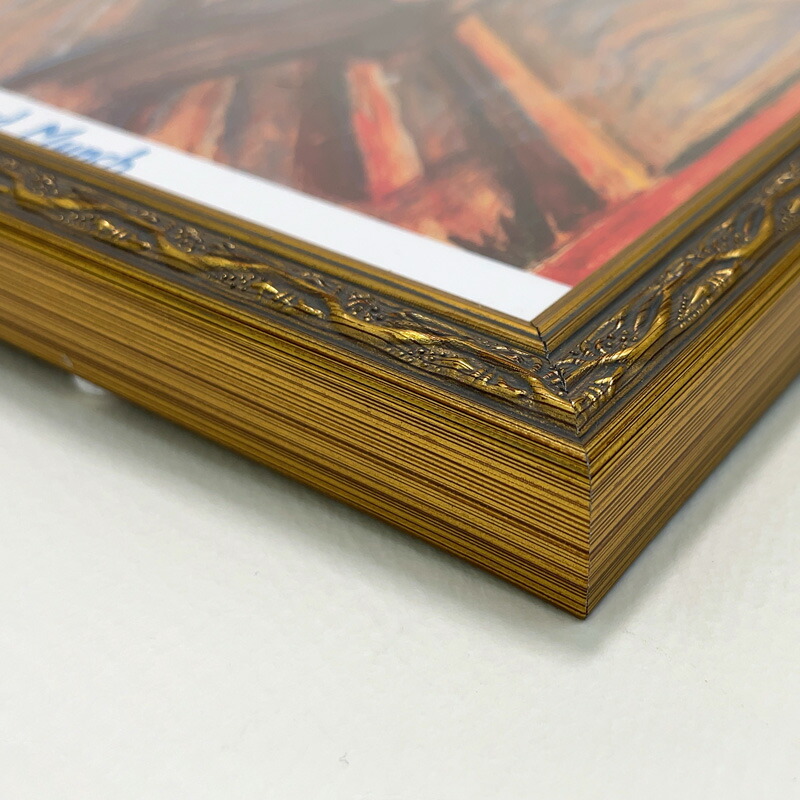 楽天市場】ムンク「叫び」絵画入り額縁【アンティークゴールド】壁掛け