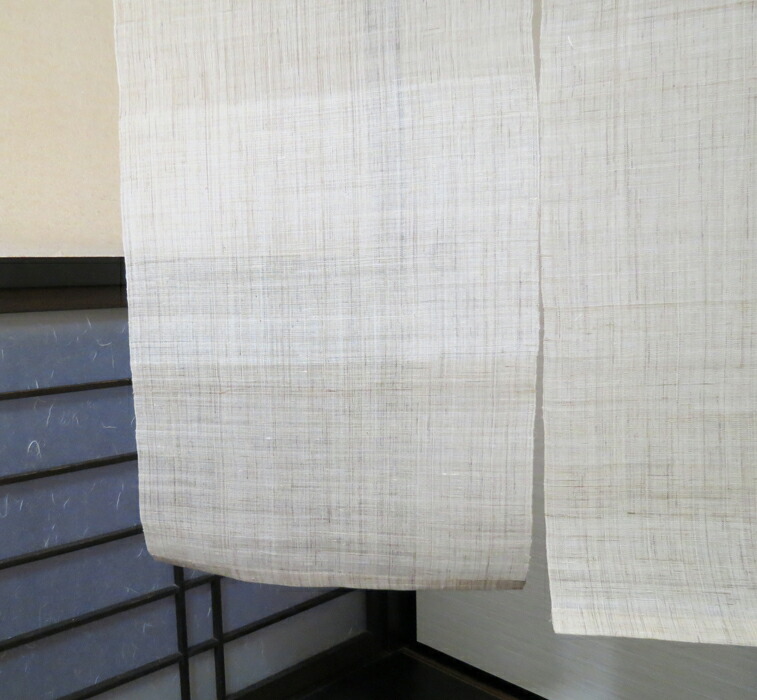 楽天市場】麻 のれん・生成り 無地 4生平麻100センチ丈（手織り和風麻