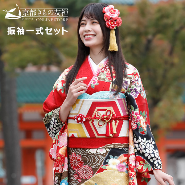 楽天市場】【中古】【購入品】振袖 フルセット Lサイズ 古典柄 赤