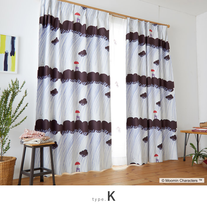 楽天市場】カーテン MOOMIN ムーミン 100×178cm 日本製 遮光 2級 1枚組