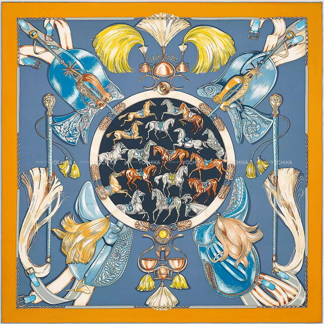 楽天市場】2022年秋冬新作 HERMES エルメス カレ90 騎馬行進 オークル