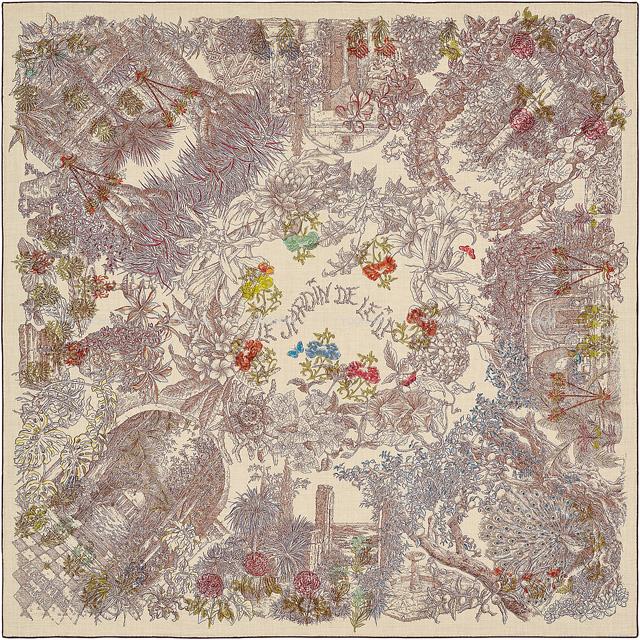 楽天市場】HERMES エルメス カレ140 レイラの庭 ブロック ナチュラル