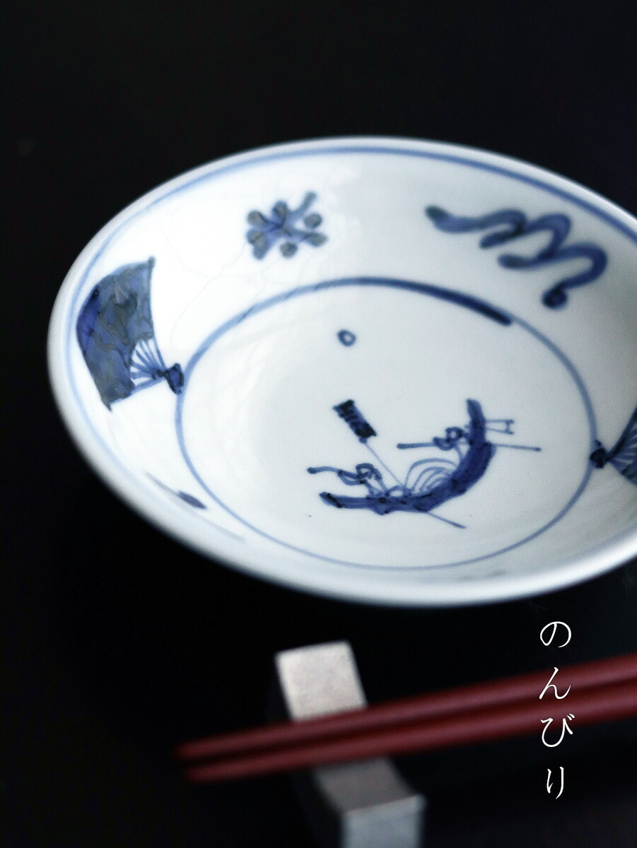 楽天市場】九谷焼：染付舟人物文端反小皿・正木春蔵《小皿・取り皿