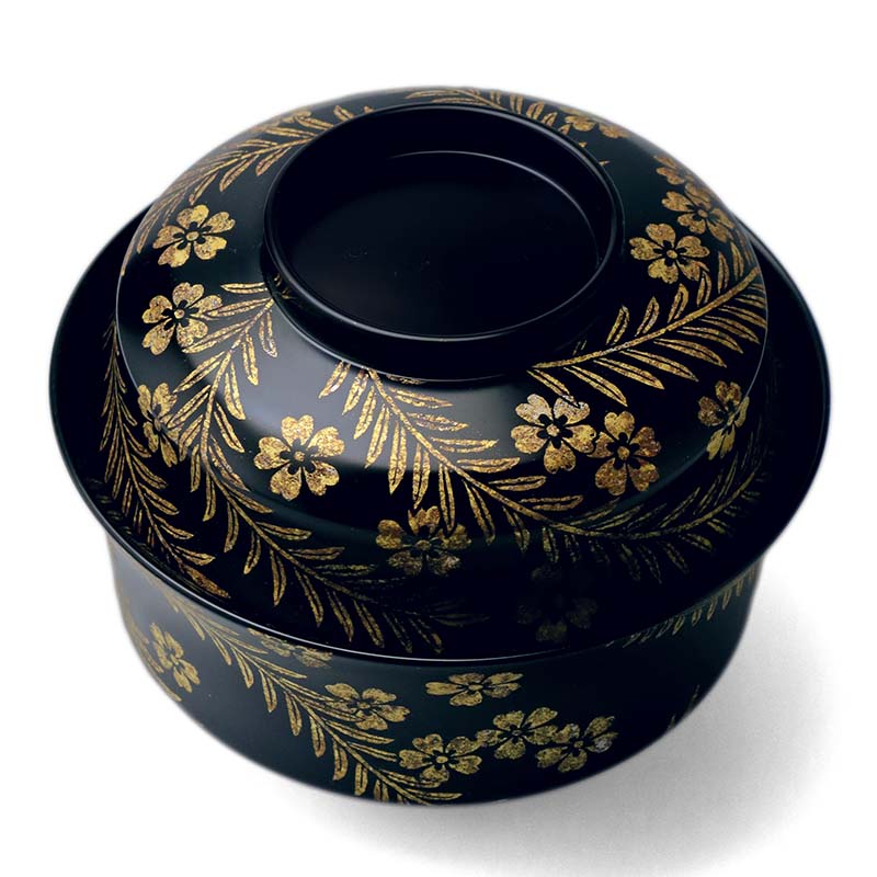 楽天市場】漆器：桜柳文箔絵黒石州椀・尚古堂・山本哲《お椀・雑煮椀