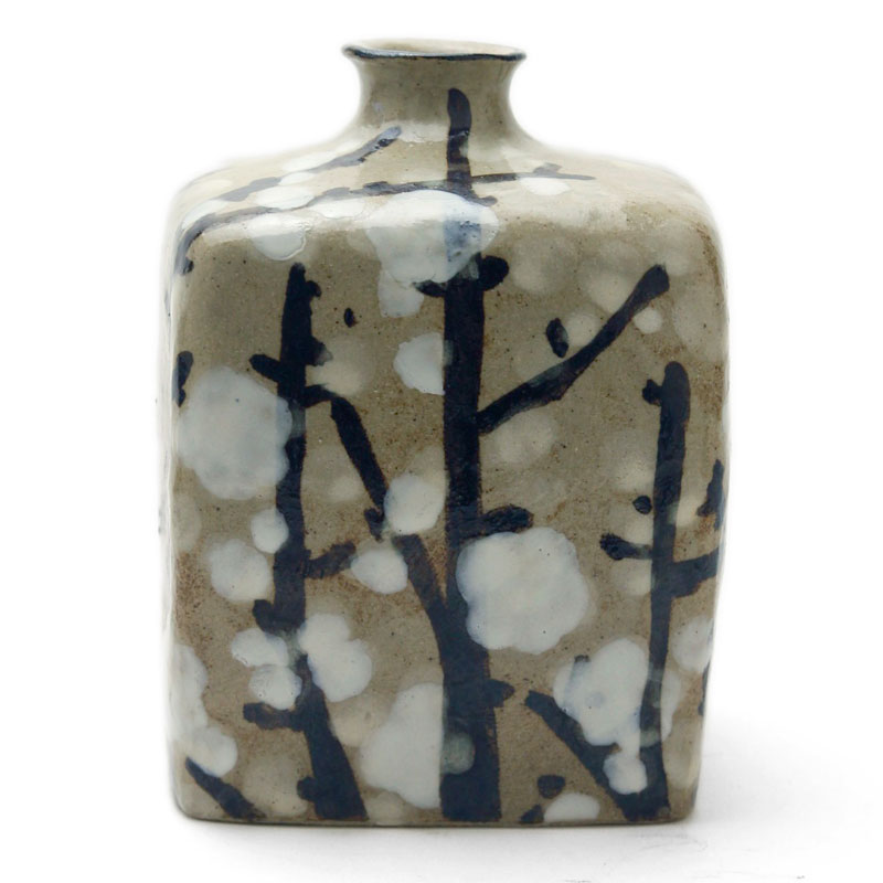 楽天市場】京焼・清水焼：乾山写槍梅四方徳利・伏原博之《酒器・徳利