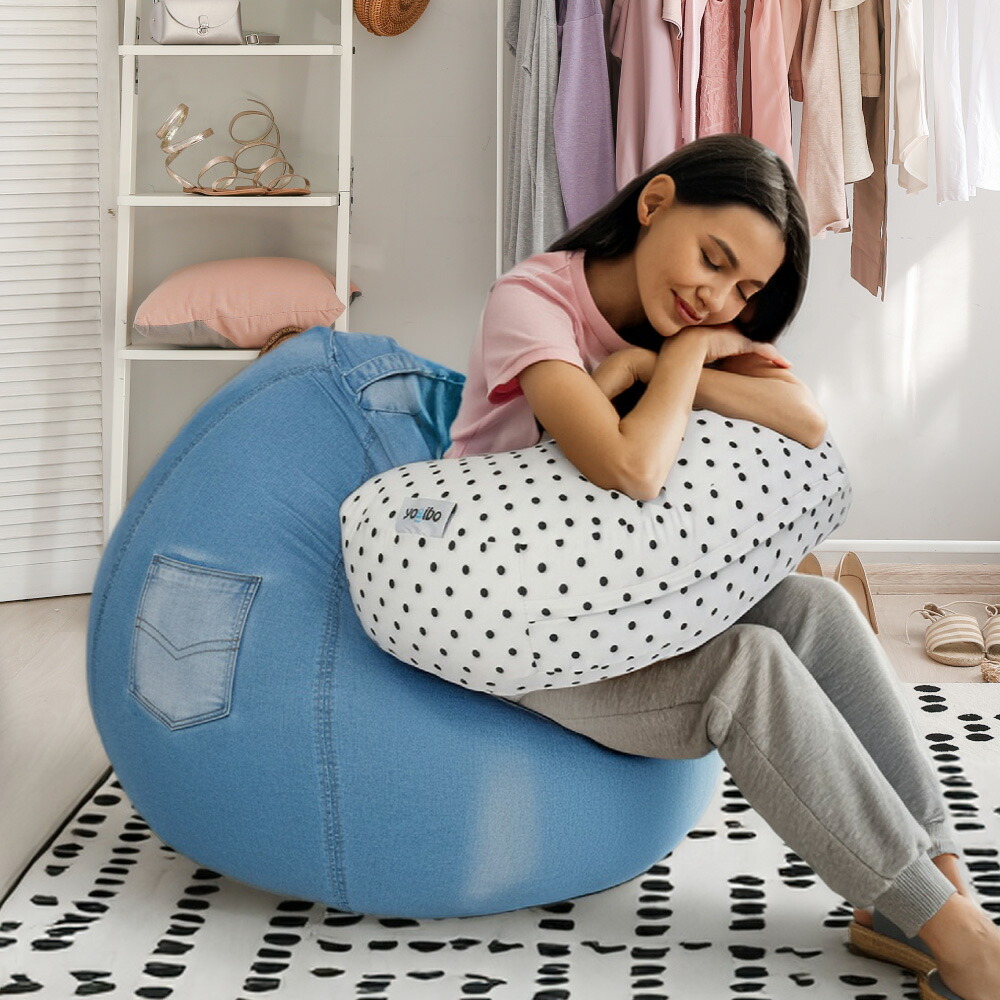 yogibo U字型ビーズクッション ライトブルー yogibo U字型ビーズ